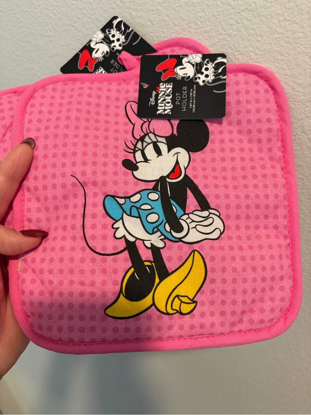 New Disney Minnie Mouse Pink and Yellow Kids Pot Holder
